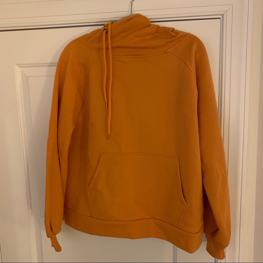 Zenana XL Mustard Side Tie Hoodie
